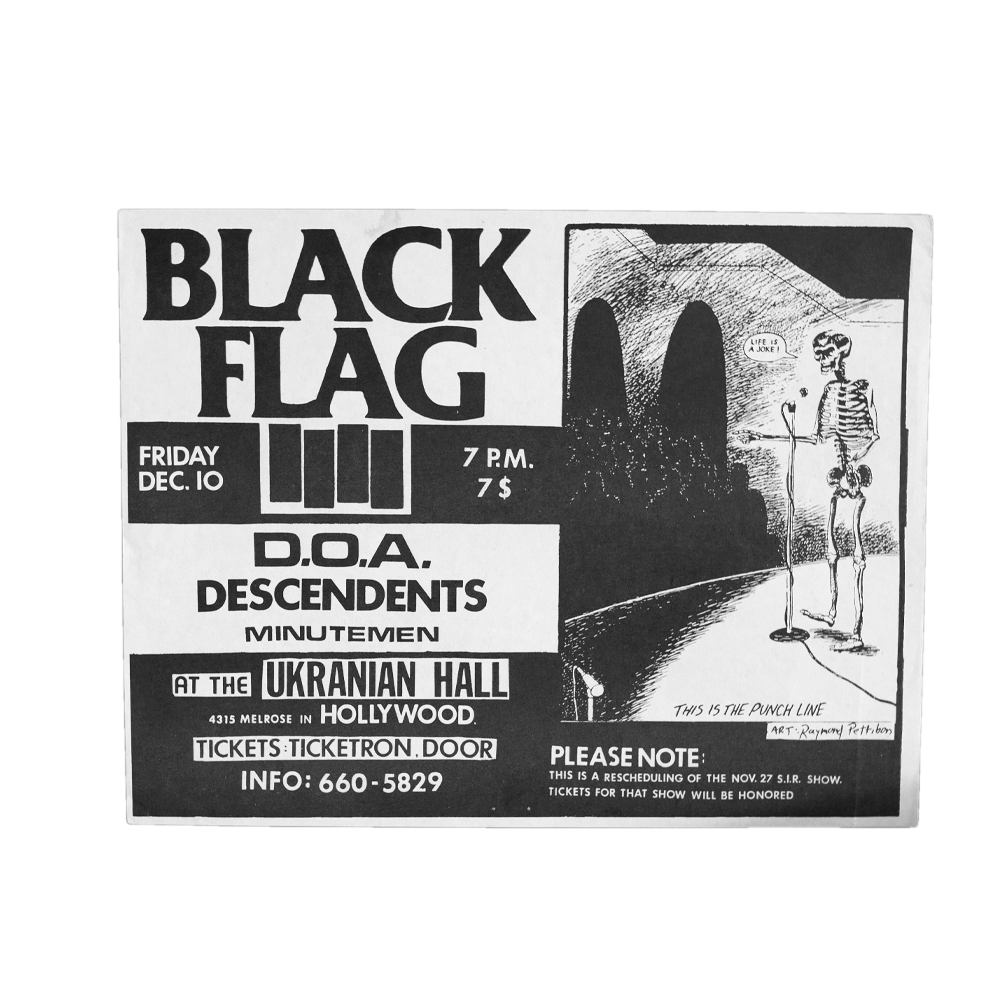 Black Flag -- Ukranian Hall, 1982 [Handbill]