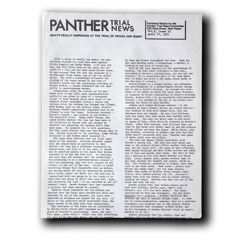 Black Panther -- Trial News 1971 [Miscellaneous Ephemera]