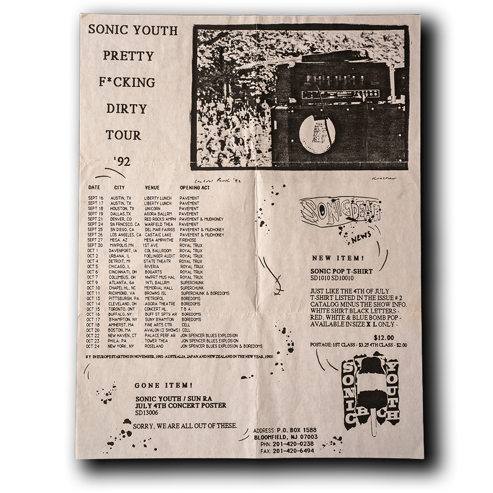 Sonic Youth -- Pretty Fucking Dirty Tour '92 [Miscelleanous Ephemera]