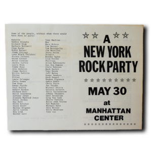 New York Rock Party -- May 30, 1976 [Poster]