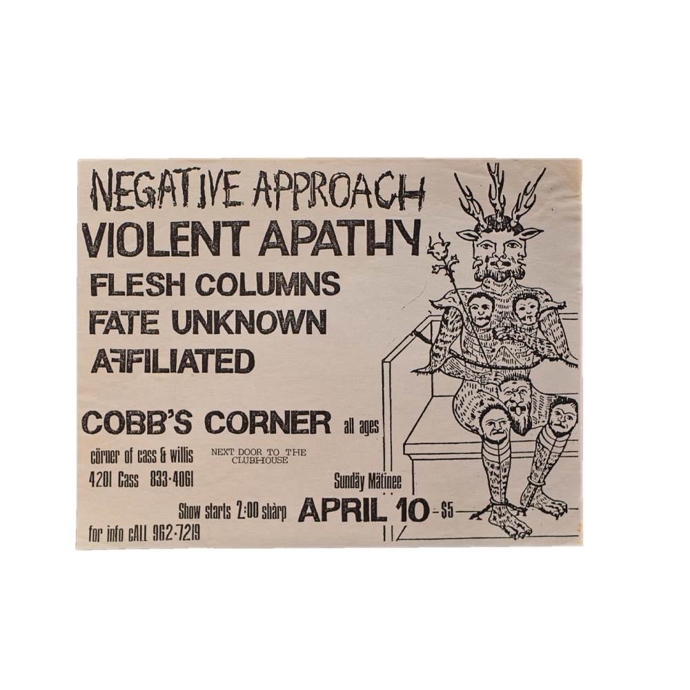 Negative Approach -- Cobb's Corner [Handbill]