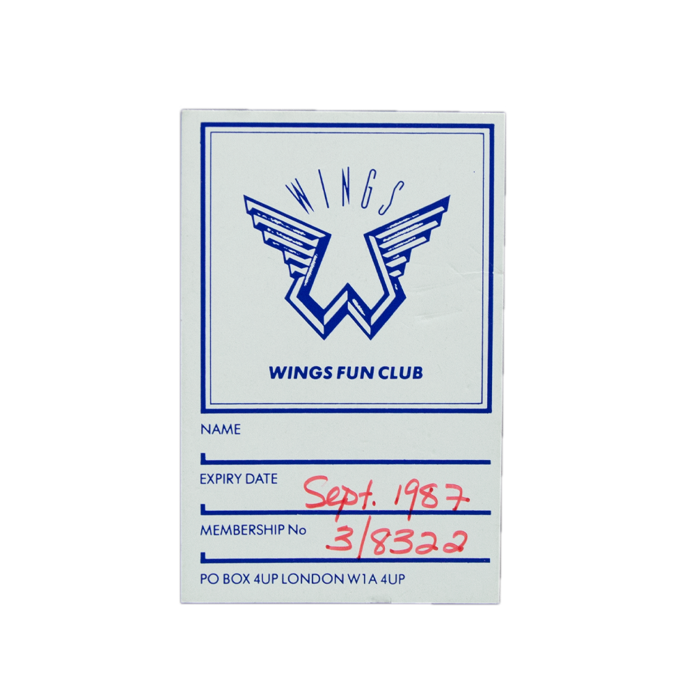 McCartney, Paul -- WIngs Fan Club Card [Miscellaneous Ephemera]