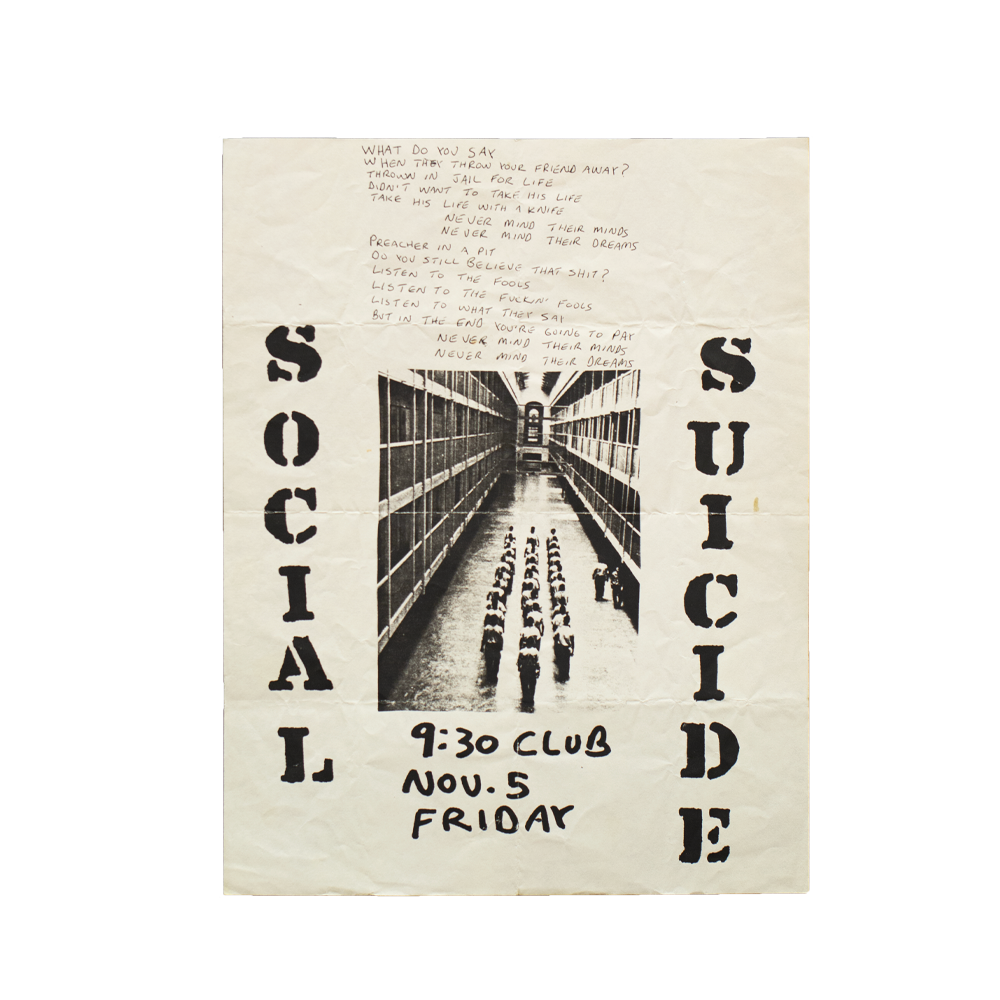 Social Suicide -- 9:30 Club [Handbill]