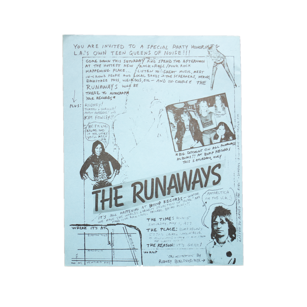 The Runaways -- Bomp Records [Handbill]